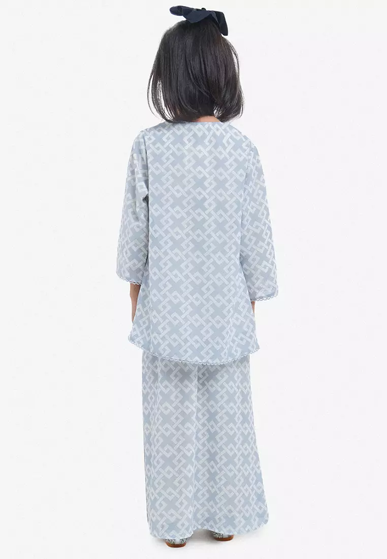 KIDS Duyong Set - Soft Blue Geometric
