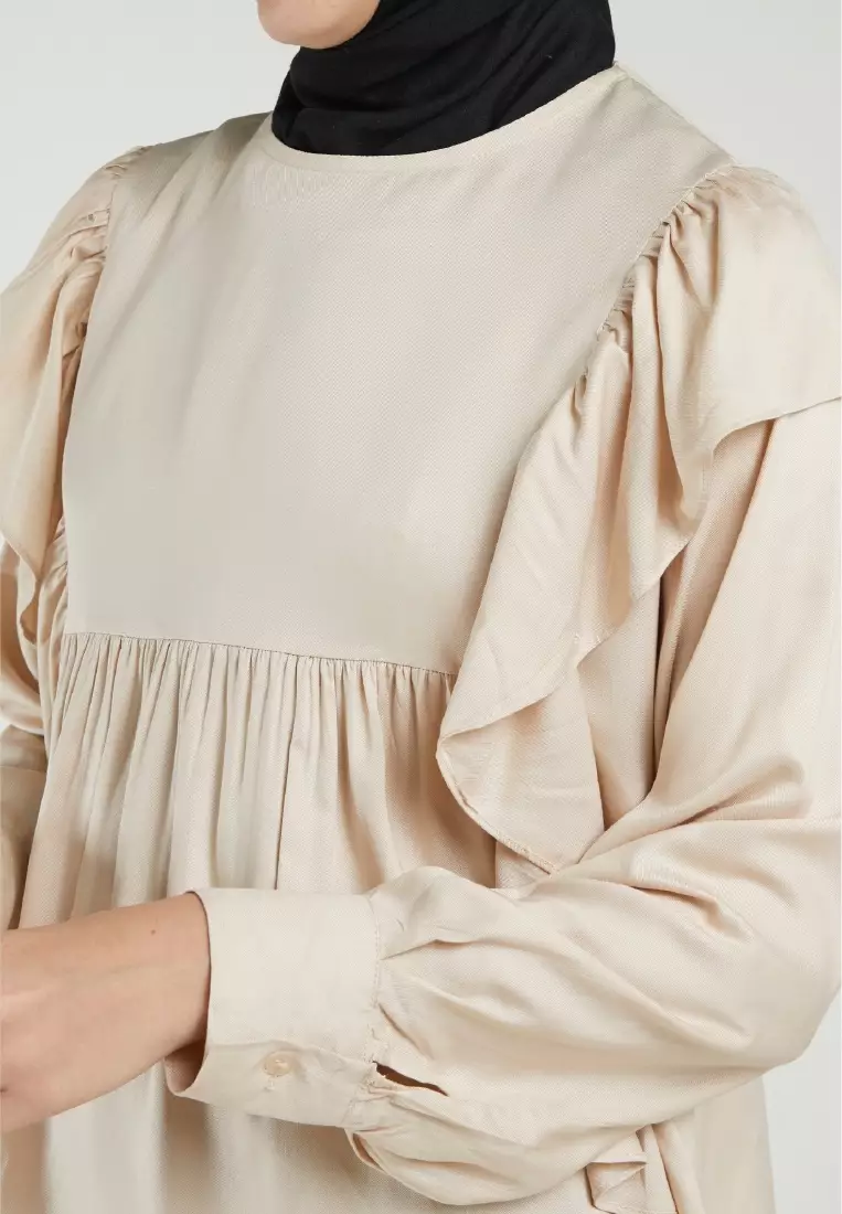 Mayonette Novalee Top - Baju Atasan Wanita Terbaru Blouse Korean Style - Nude