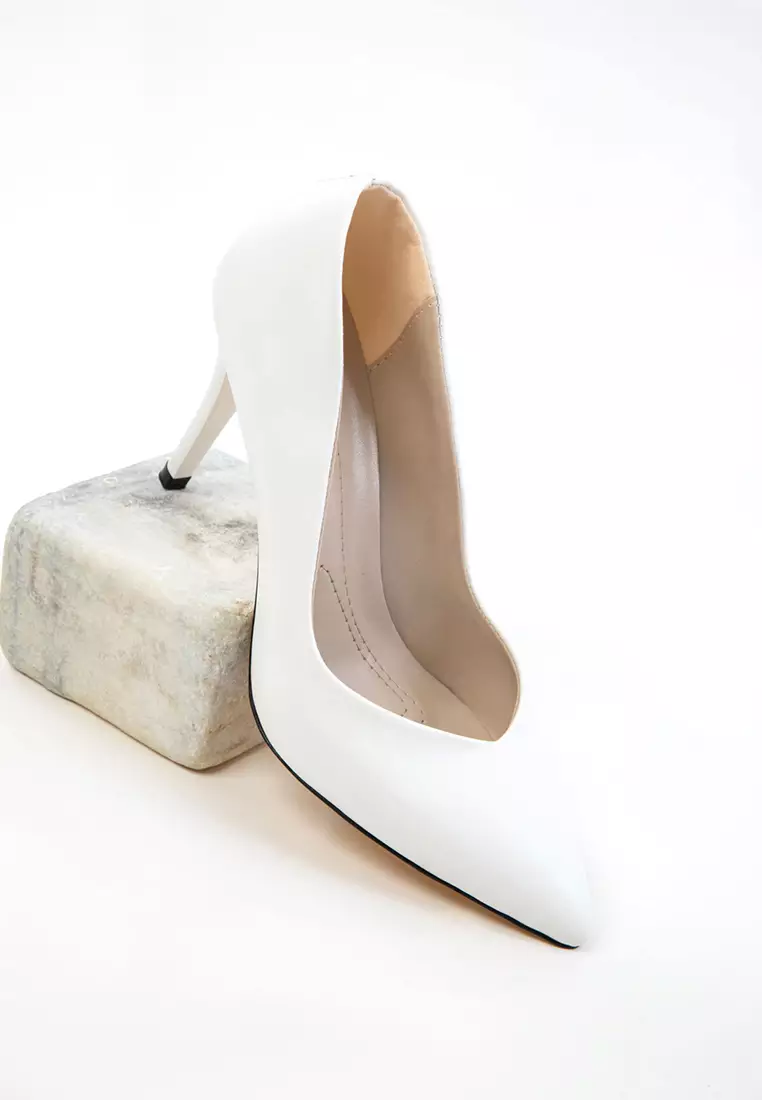 White Women's Classic Heeled Shoes 19549