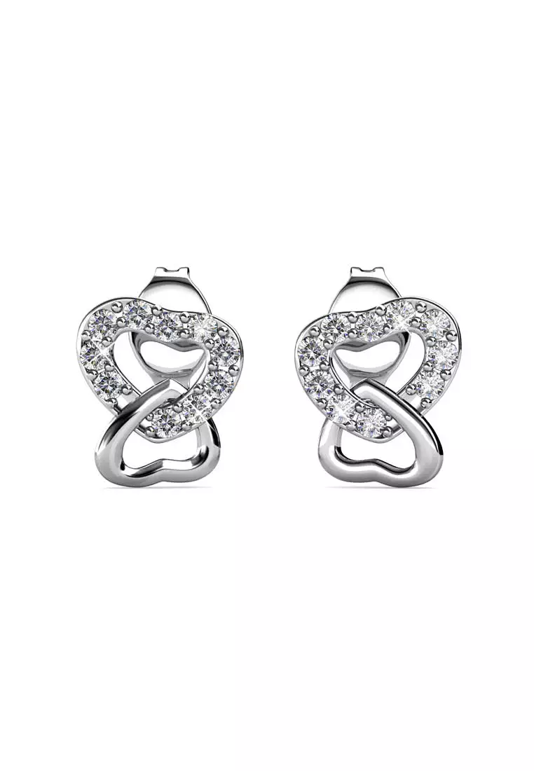 Gentle Love Earring White Gold - Anting Crystal by Her Jewellery
