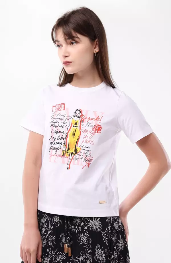 Minimal x Emily in Paris - Margot Graphic Tee - White