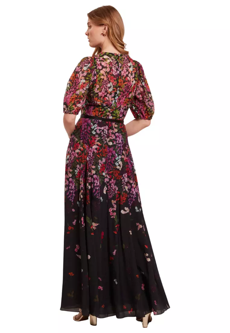 Buy TED BAKER Ted Baker ZAHHLA Printed Puff Sleeve Maxi Dress