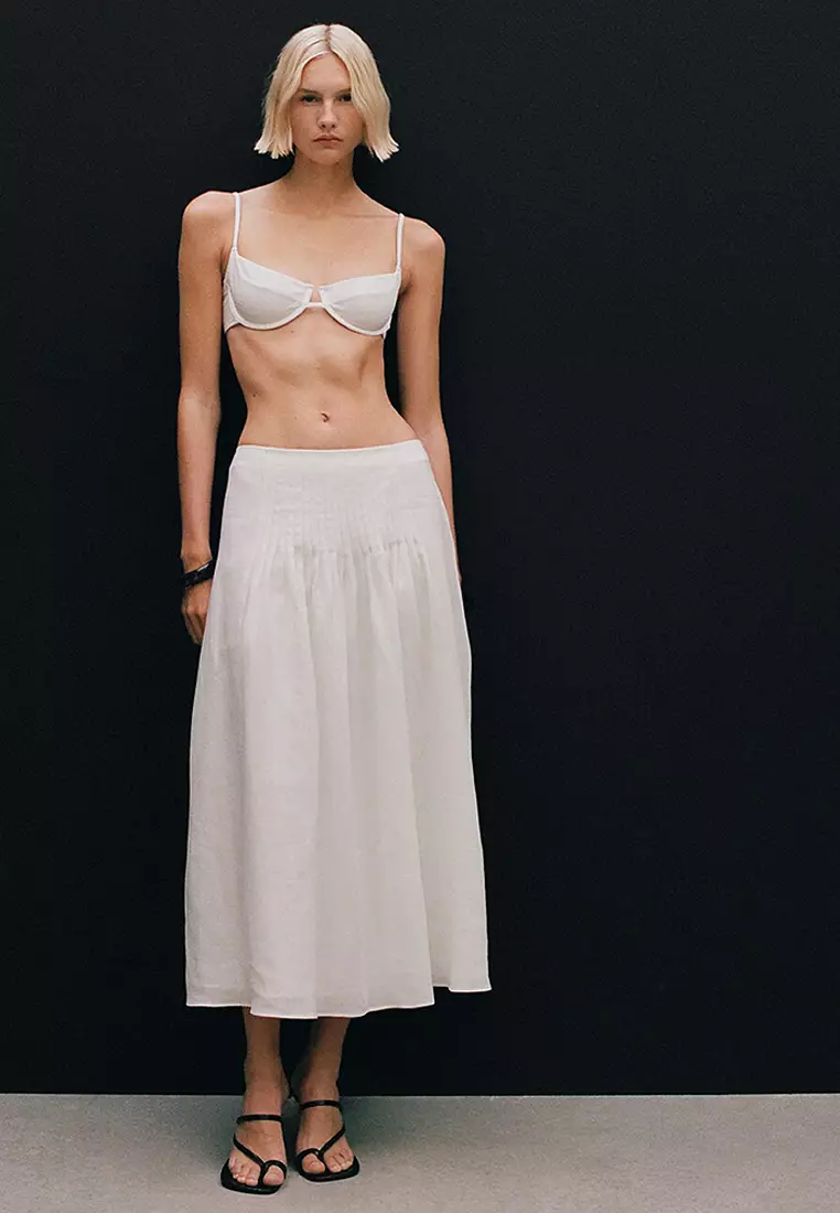 Ramie Pleated Skirt