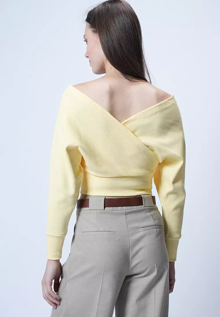 Front Back V-Neck Double Breasted Blouse