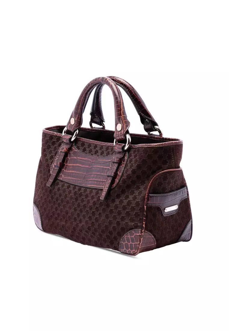 Pre-Loved Celine Macadam Suede Boogie Handbag