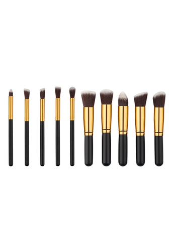 Shop Brush Works 10 Piece Black And Gold Makeup Brush Set Online On