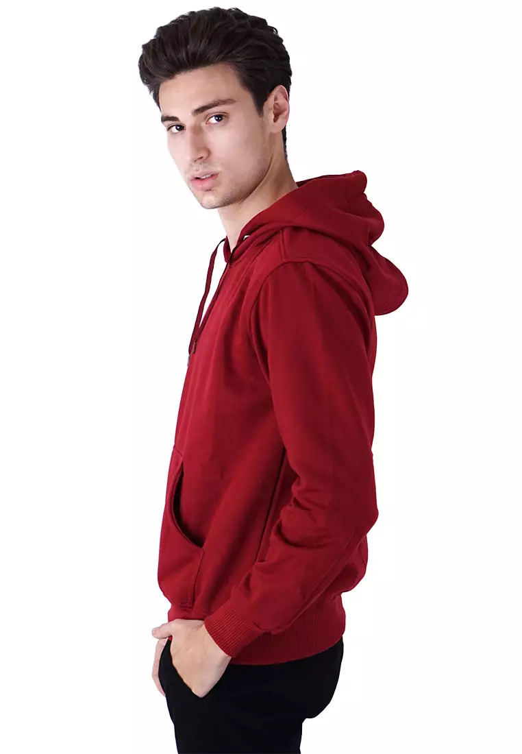 Jaket Polos Jumper Hoodie Sweater Warna Marun