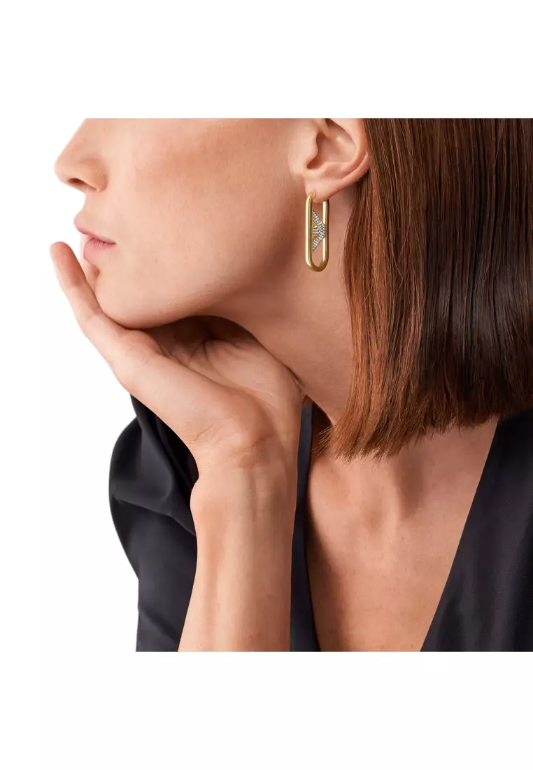 Emporio Armani Gold-Tone Brass Hoop Earrings EGS3048710