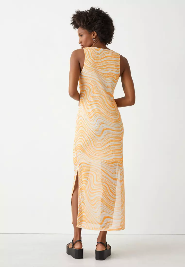 Mesh outlet midi dress