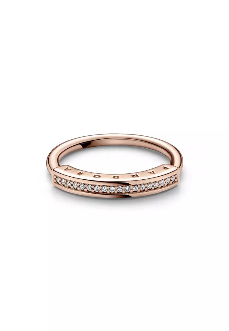 Pandora signature ring rose shop gold