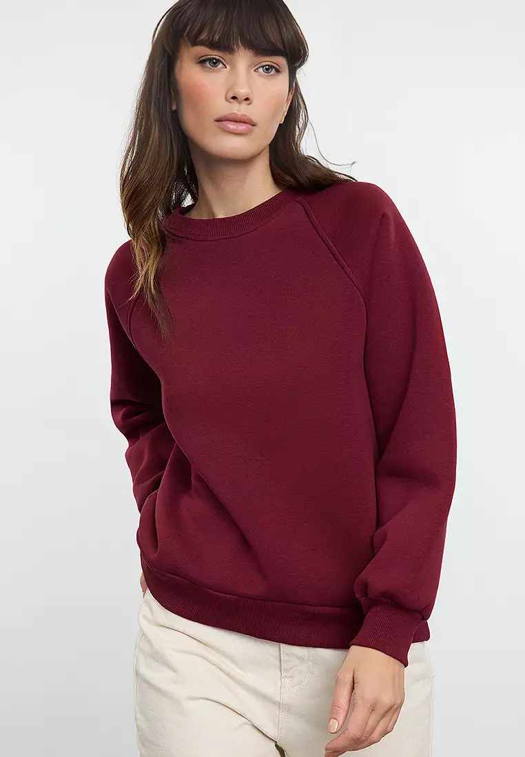 Raglan Sleeves Knitted Sweatshirt