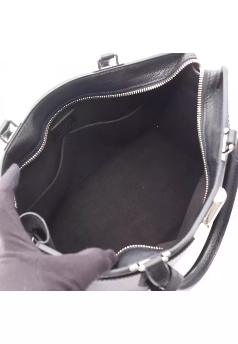 Pre-Loved Louis Vuitton Very zip Noir Handbag tote bag leather black 2WAY