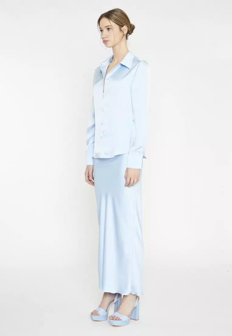 Light Blue Satin Classic Shirt