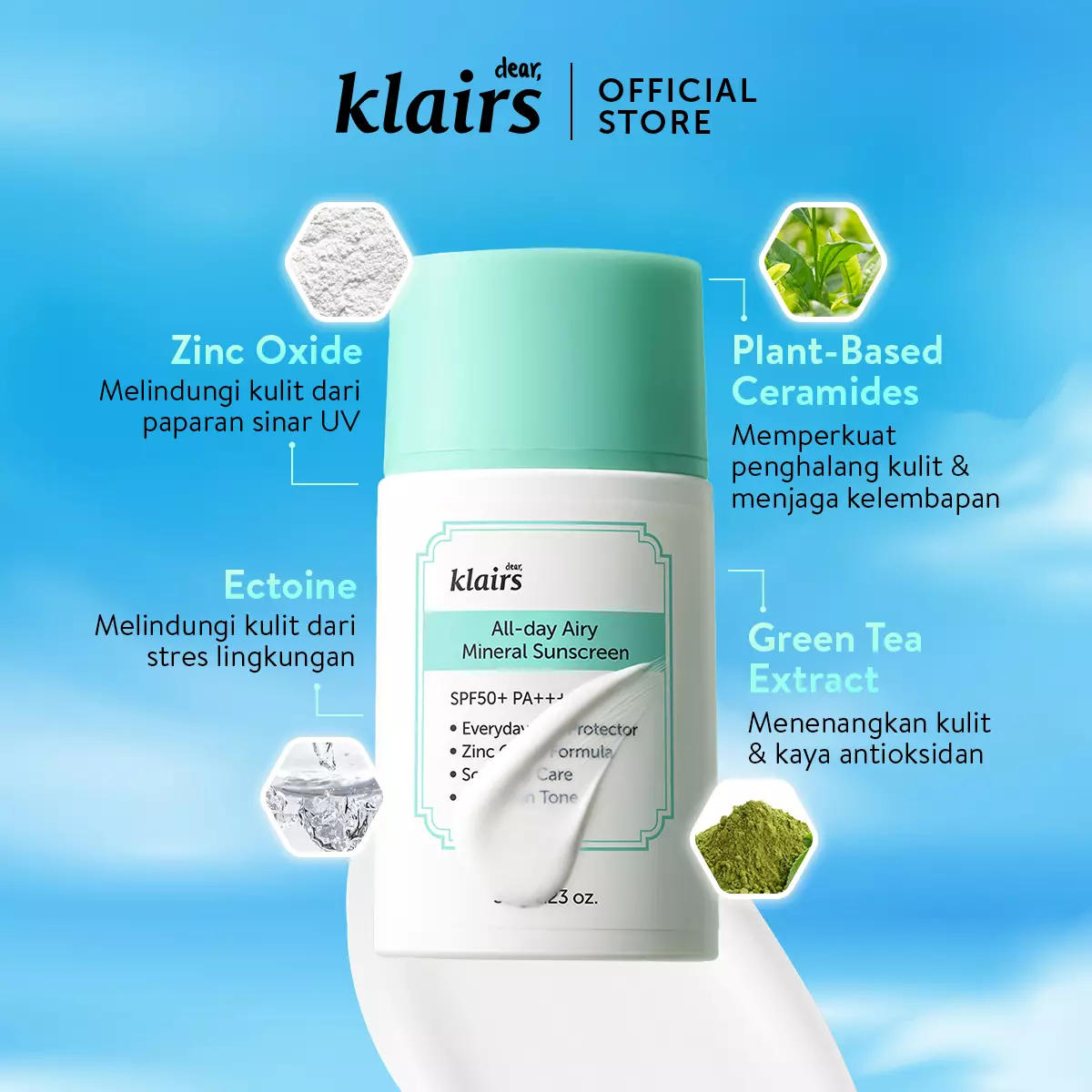 [Official Distributor] Dear Klairs All-Day Airy Mineral Sunscreen SPF50+ PA++++ 35gr