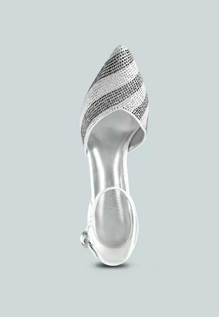 White 2025 diamante sandals