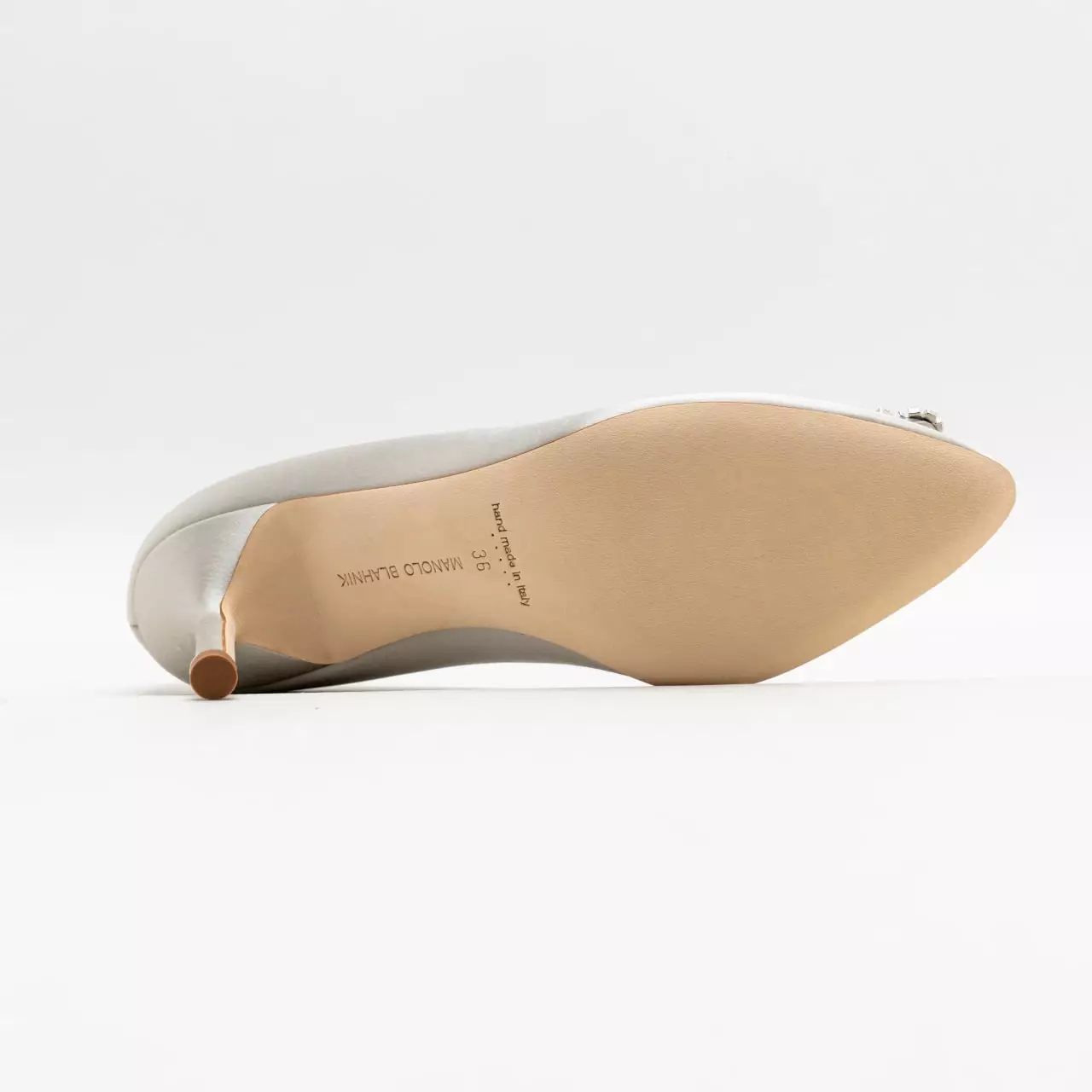 Hangisi 70 Satin Pumps With CLC Crystal Buckle Medium Grey