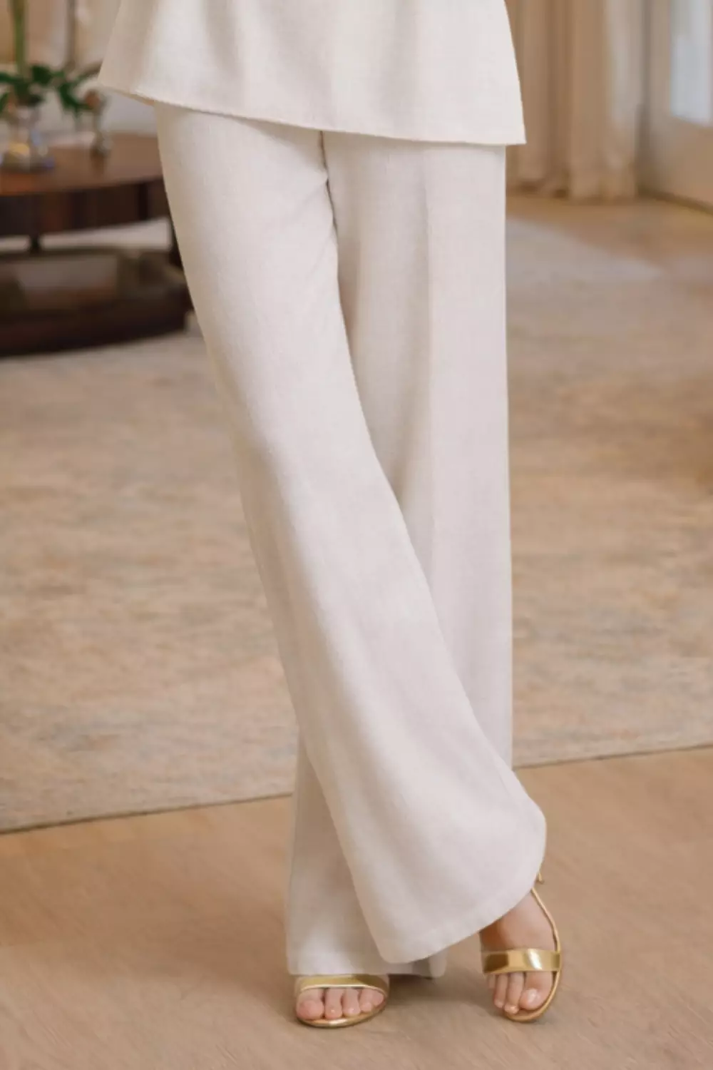 Essentials Lounge Wear Lenin Bottom Natural (Only Pants)