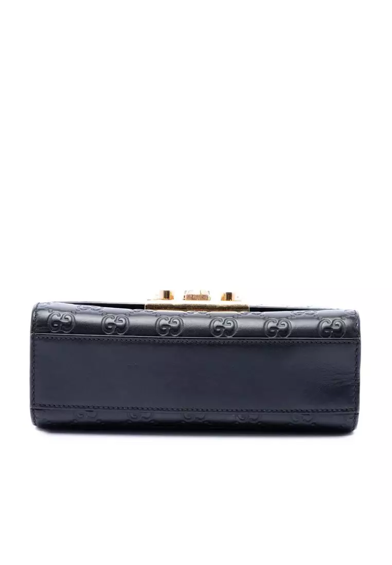 Pre-Loved Gucci Small Guccissima Padlock Crossbody