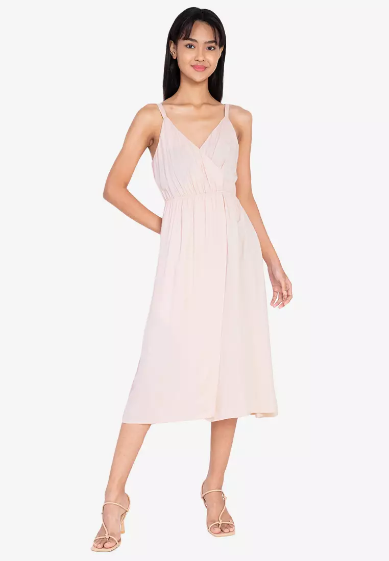 Buy ZALORA BASICS Fake Wrap Midi Dress 2023 Online ZALORA