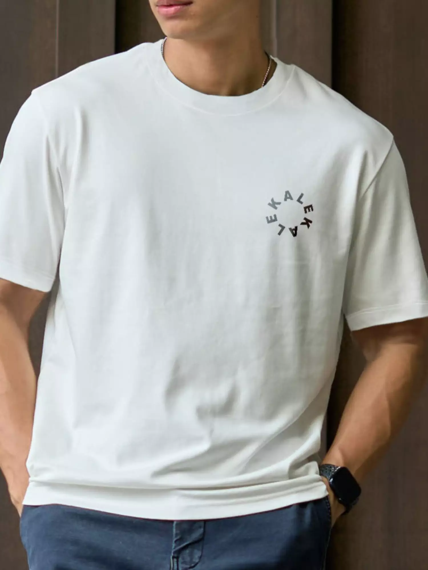 Kale Reed White / Kaos Boxy Fit / kaos heavy weight cotton / atasan kaos pria / baju kaos pria / kaos basic pria / kaos korea