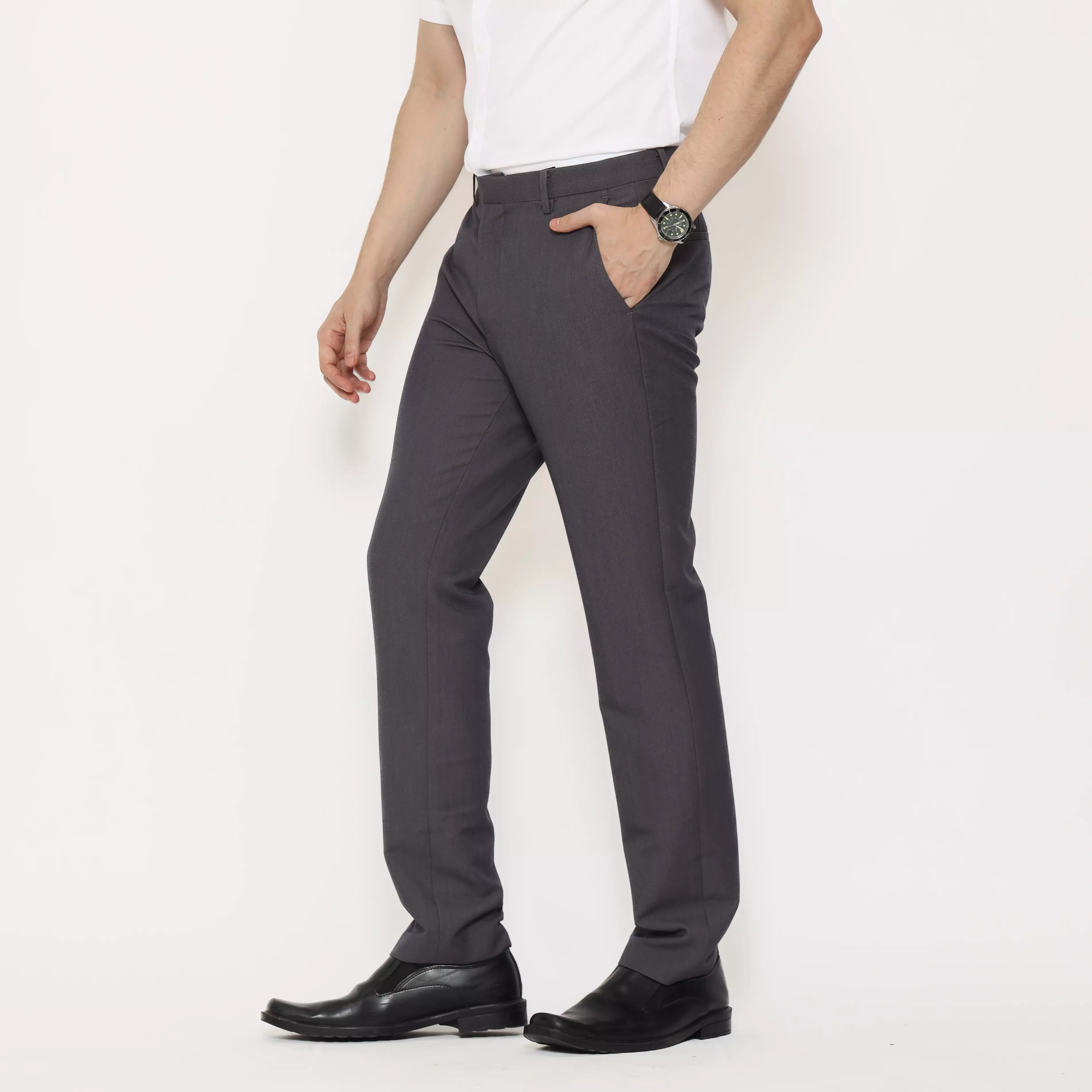 Lawell Celana Panjang Pria Slim Fit Dark Grey – Celana Kerja Formal Paul