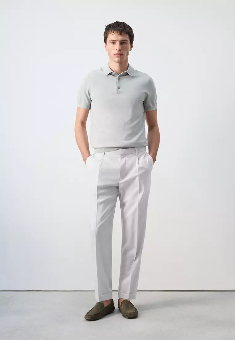 Fine-Knit Polo Shirt