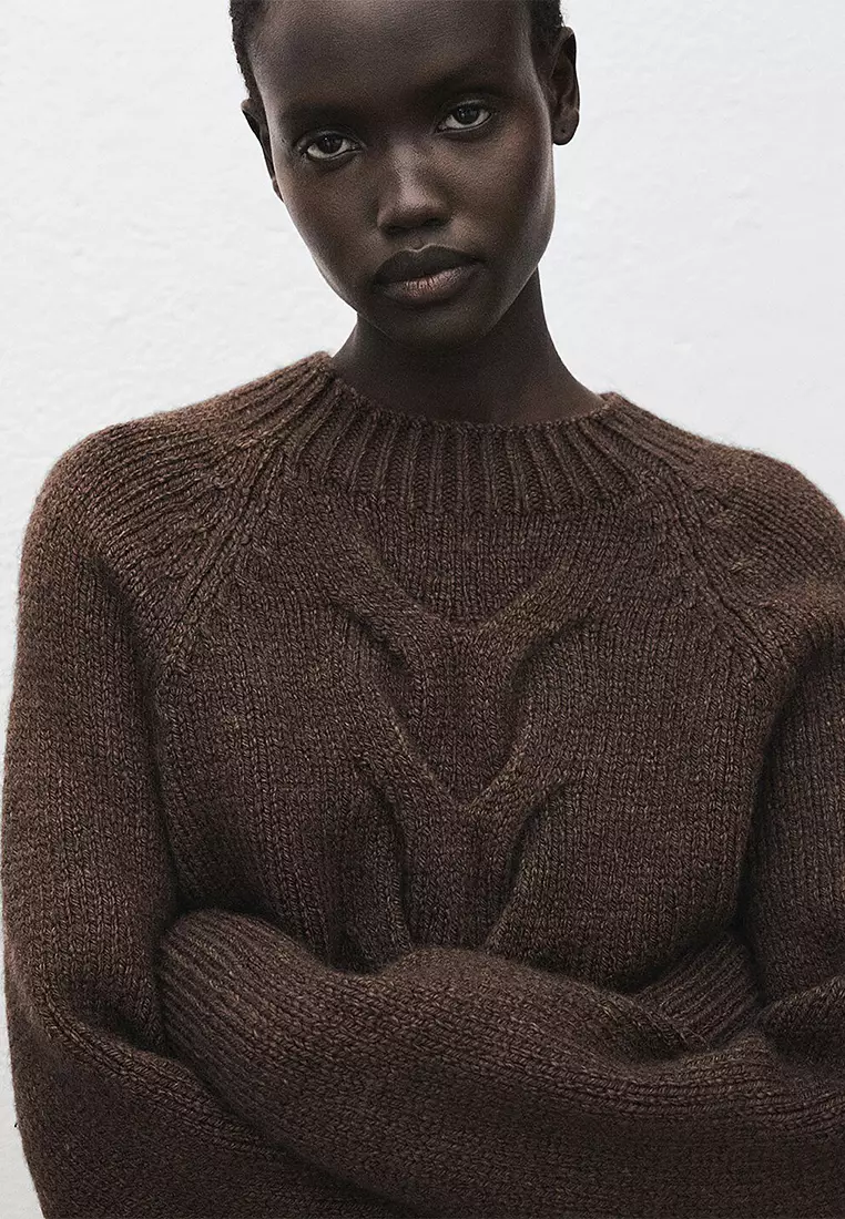 Braided Sweater With Perkins Neck