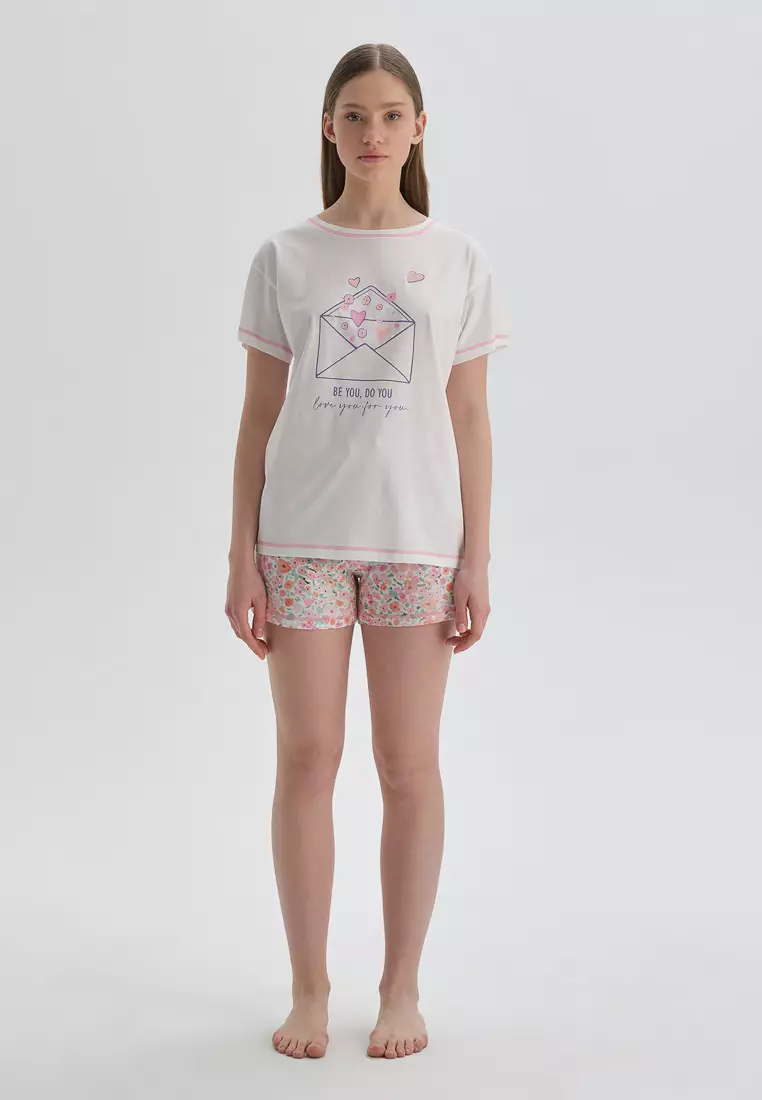 White pyjama clearance shorts