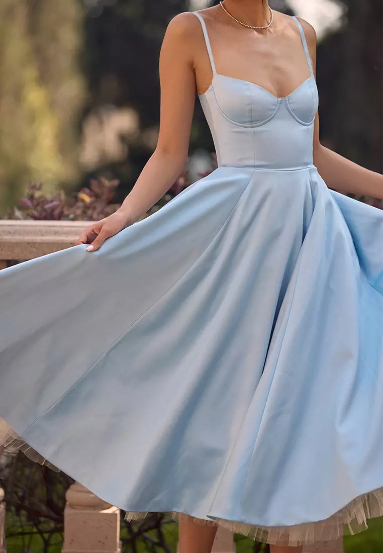 French mesh double-layer suspender dress CA25042264BL