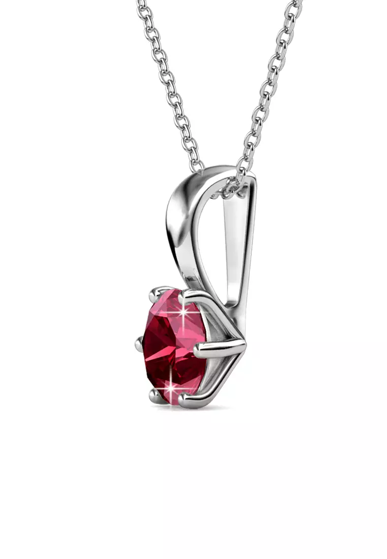 Birth Stone Pendant January Garnet - Kalung Crystal Swarovski by Her Jewellery