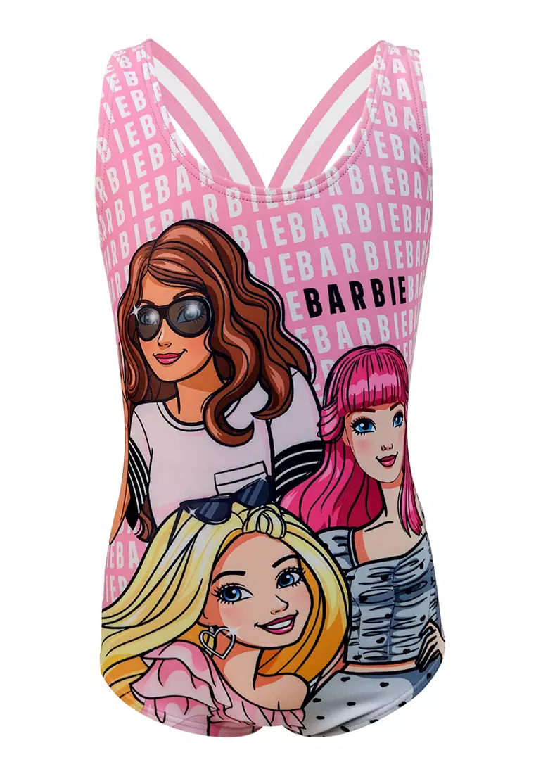 Buy Barbie One-piece With V Shape Back Straps Girls Kid Swimwear