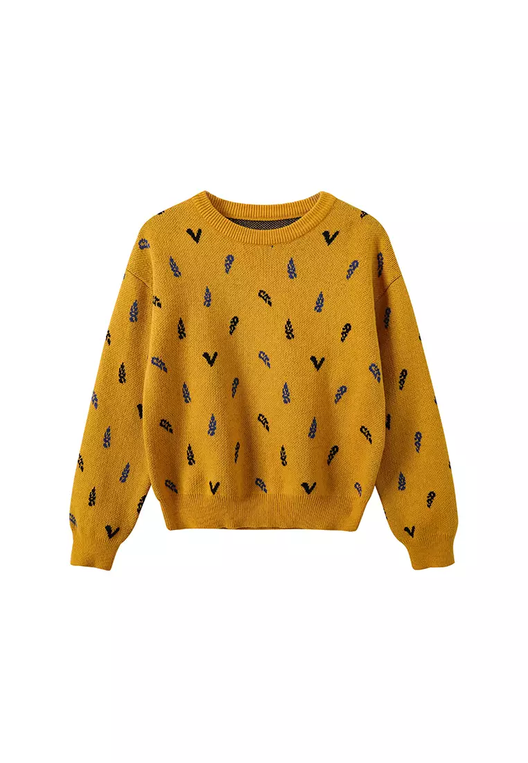 Vauva FW23 - Boys Embroidered Cotton Pullover (Yellow)