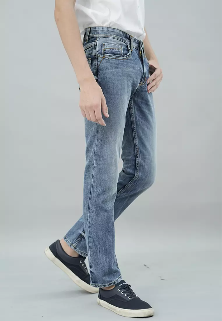 LGS - Celana Jeans Pria - Celana Panjang Jeans Light Blue - Motif Washed - JPF.492.P103.A662.C