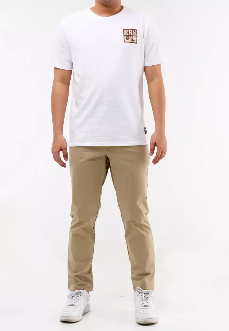 Round Neck Streaky Short Sleeves