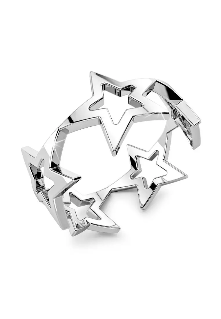 Solid 925 Sterling Silver Interconnected Star Ring