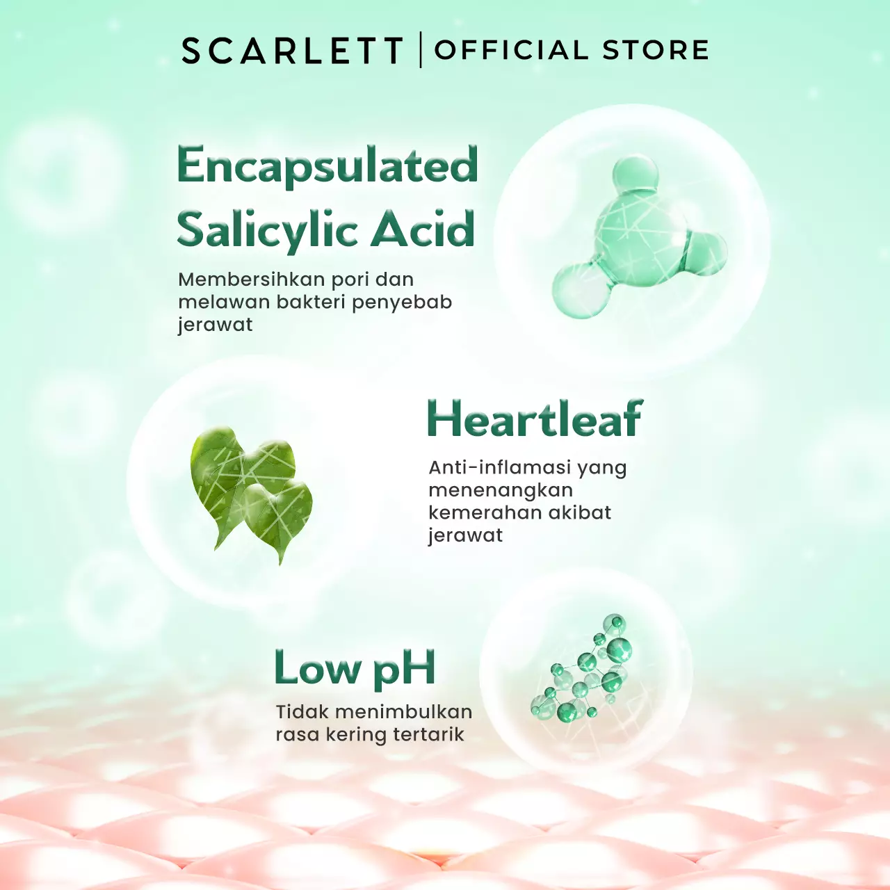 SCARLETT Low pH Acne Peace Gel Cleanser-Facial Wash Gentle Sabun Cuci Muka Low pH, Kulit Tidak Ketarik, Basic Skincare Anti Jerawat, Aman Untuk Kulit Sensitif Aman untuk Skin Barrier, Untuk Kulit Berjerawat dan Berminyak, Membersihkan Kotoran dan Minyak