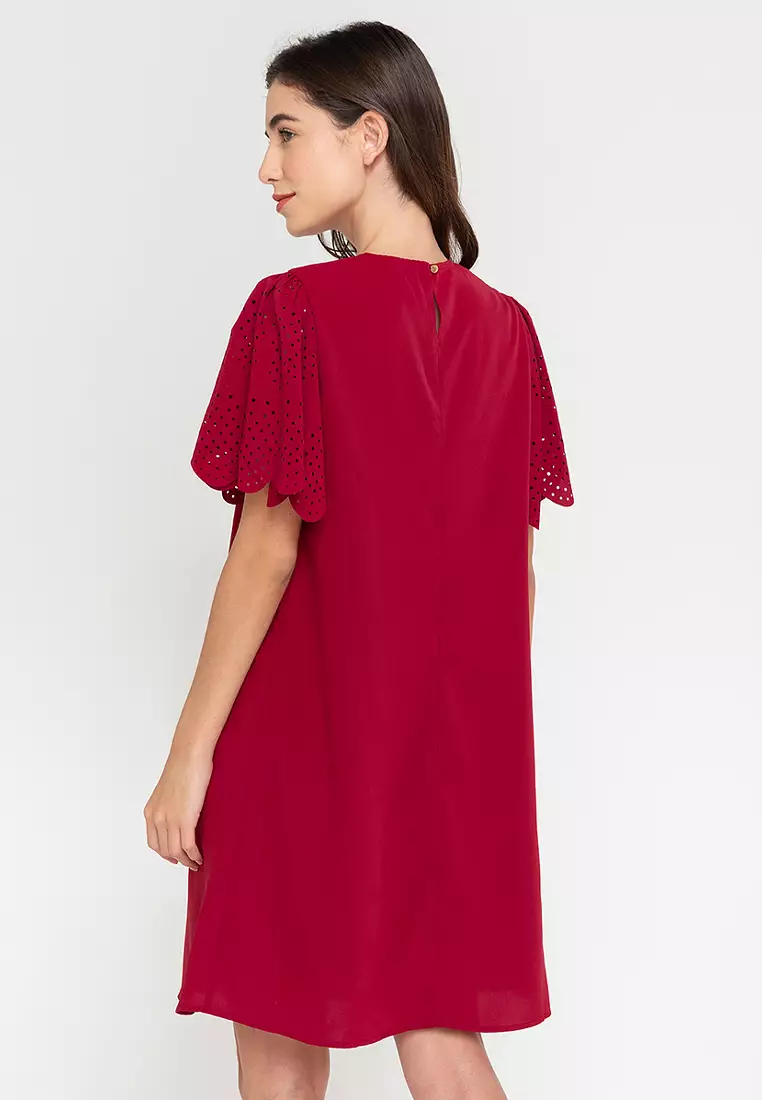 Chiye Laser Cut Sleeves Dress