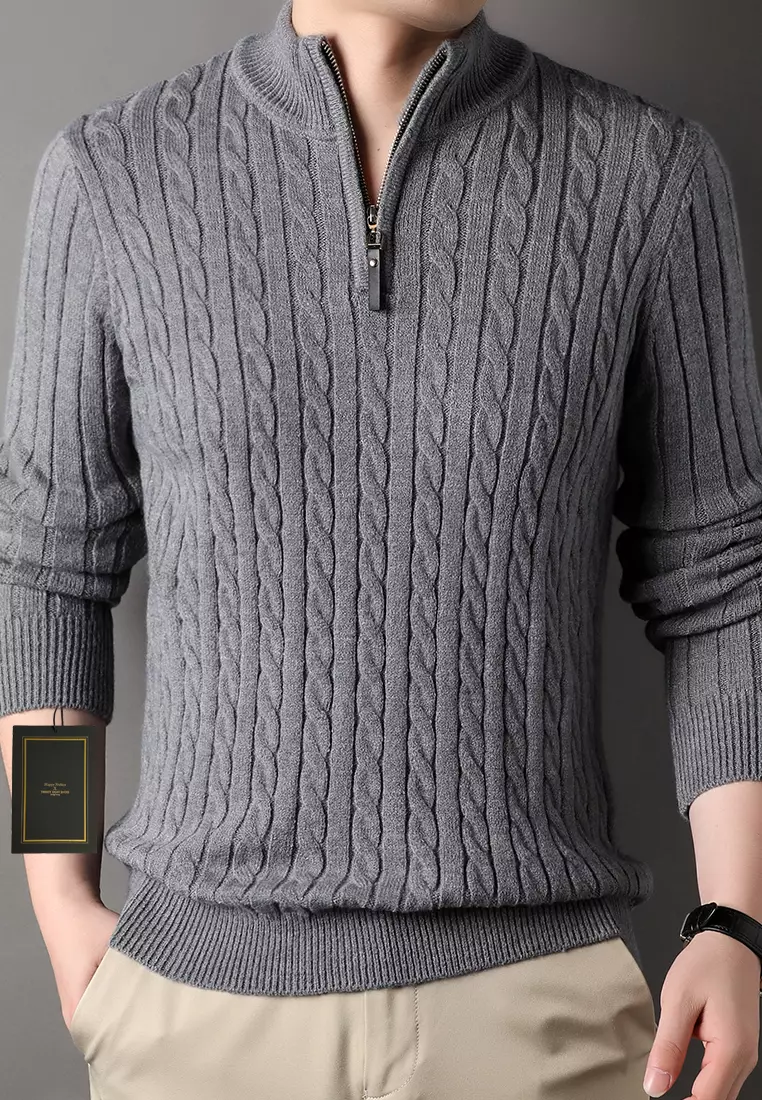 Stand Collar Knitted Sweater BD8511