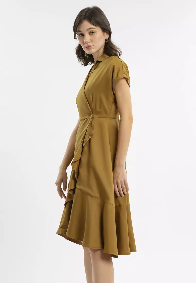 Minimal Princess Dress Deep Mustard
