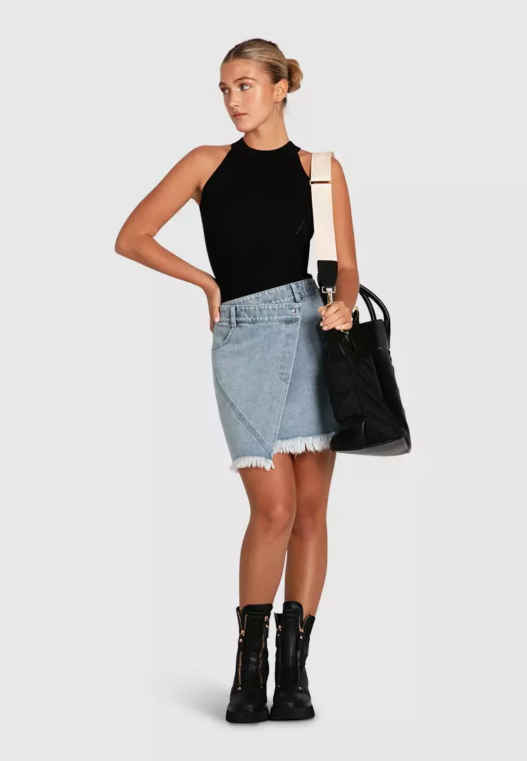 Belle & Bloom Back For Good High Neck Bodysuit in Black