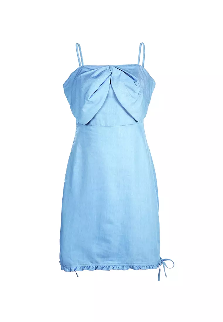 Blue Chambray Short Tulip Dress