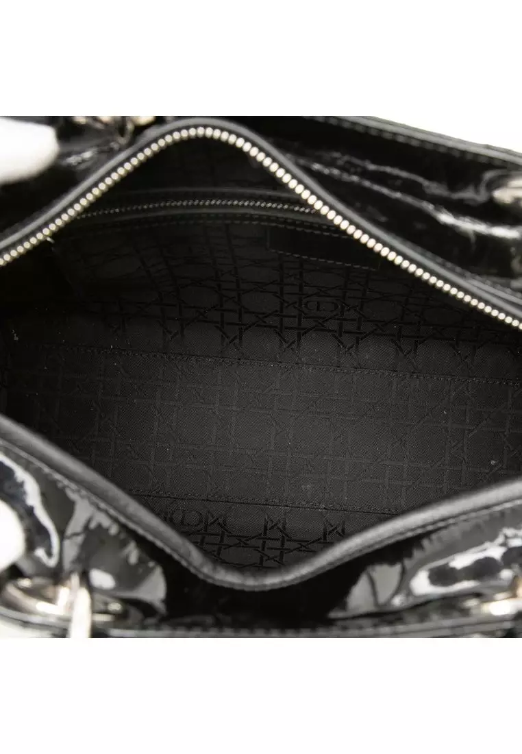 Pre-Loved Dior Large Patent Cannage Lady Dior