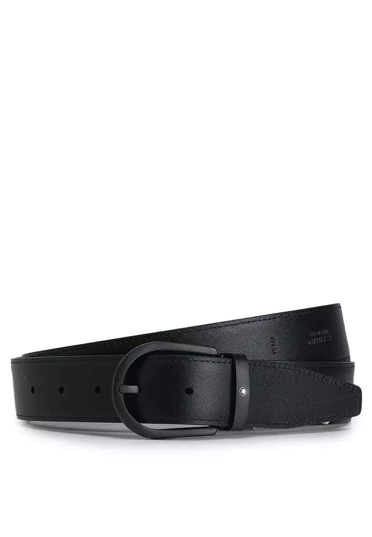 Horseshoe Buckle Leather Belt 35mm (tr)