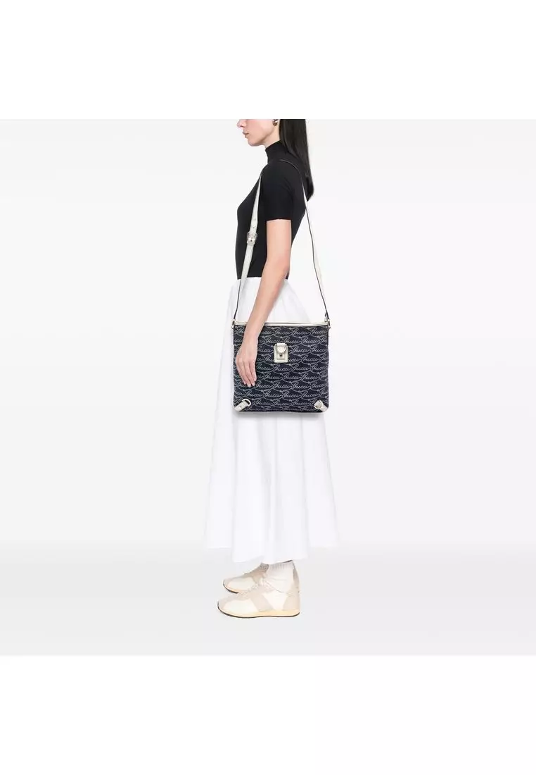 Pre-Loved Gucci 85th Anniversary Denim Abbey D Ring Crossbody