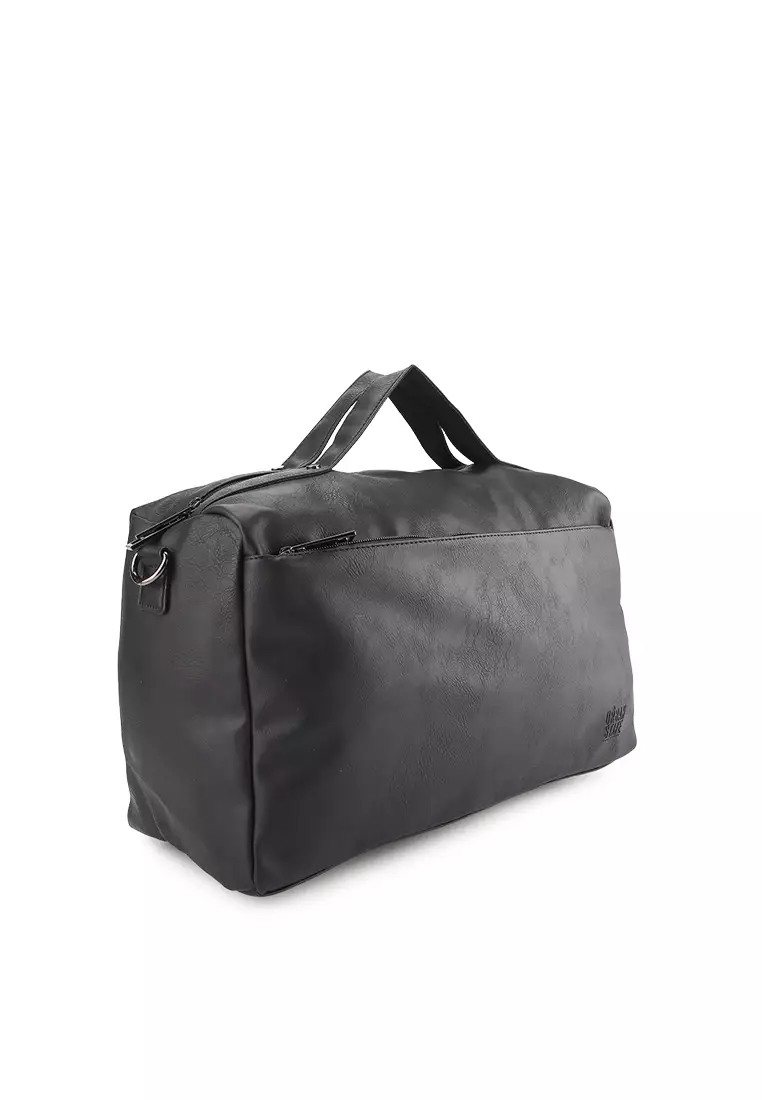 Distressed Leather Carry Duffel Bag