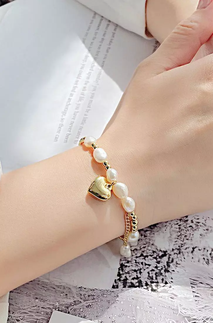 Buy YOUNIQ YOUNIQ AUDRE 18K Gold Titanium Heart Bracelet With