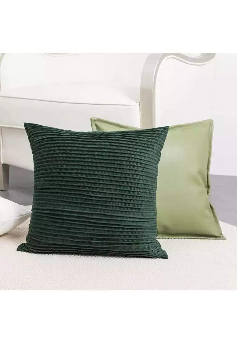 Emerald green velvet lumbar clearance pillow