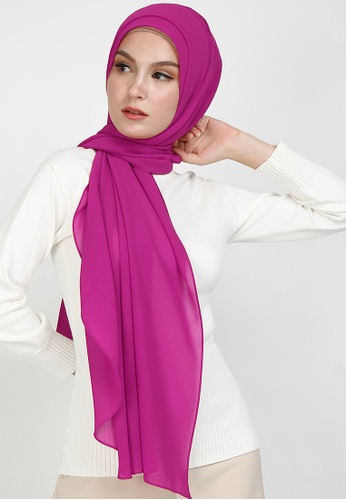 POPLOOK pink Aida Chiffon Tudung Headscarf 279A7AA830572FGS_1