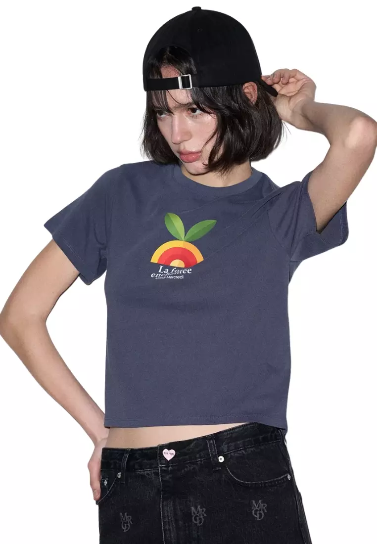 Slim TShirt Enchantee - Orange Charcoal
