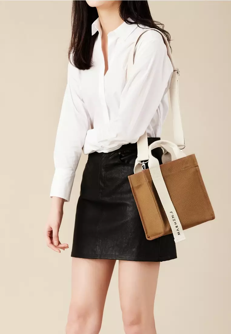 RICKY MINI Canvas Crossbody Bag Sand Beige
